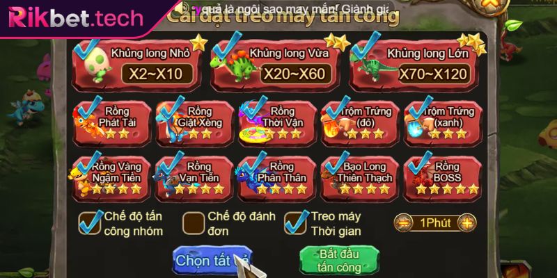 Dino Hunter Rikbet – Trải Nghiệm Săn Khủng Long Đỉnh Cao 2 Trang bị các loại vật phẩm