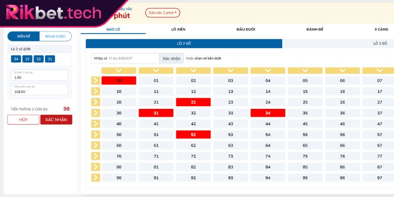 Lô Đề Siêu Tốc RIKBET Khám Phá Luật Chơi Đầy Đơn Giản Tại Web 2 Cách tính thưởng chuẩn trong lô đề siêu tốc RIKBET